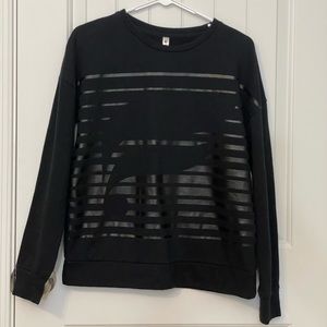 Fabletics Black Logo Print Snowshoe Pullover